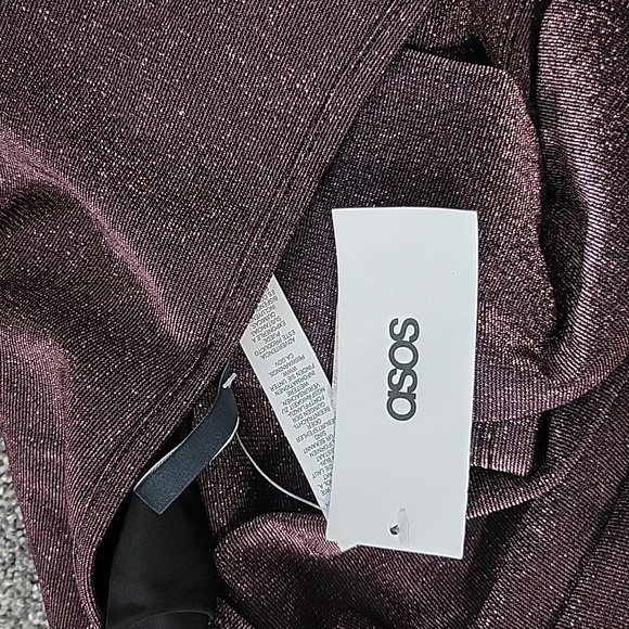 ASOS  Halter Wrap Front Mini Dress in Purple Size 6 - Picture 7 of 10